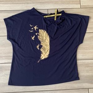 Dark blue and gold t-shirt